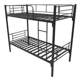 Pat supraetajat metalic Belit, metal, negru, 90x190 cm