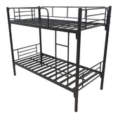 Pat supraetajat metalic Belit, metal, negru, 90x190 cm, perspectiva suplimentara
