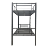 Pat supraetajat metalic Belit, metal, negru, 90x190 cm