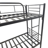 Pat supraetajat metalic Belit, metal, negru, 90x190 cm