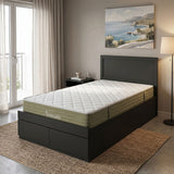 Pat cu saltea si sertar Olympus-Nemesis, 100x200 cm - Pat, Wenge, 100x200 cm