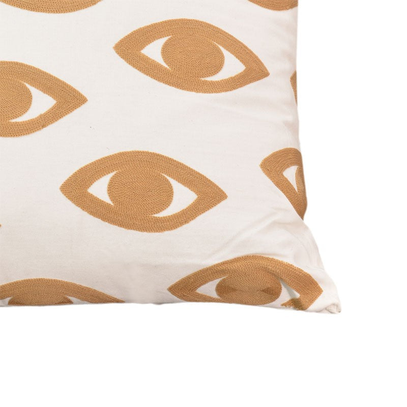 Pernuta decorativa Eyes Boho, Natural, 60x60 cm, detaliu produs