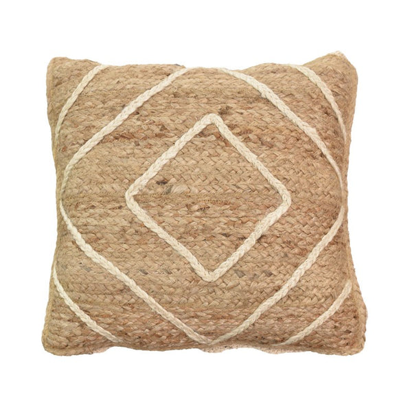 Pernuta decorativa ratan Teddiens Boho, Natural, 45x45 cm