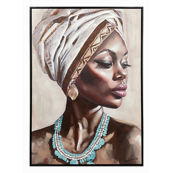 Pictura pe pânza cu rama Zaira, Pânza/Plastic, Multicolor, 70x100 cm
