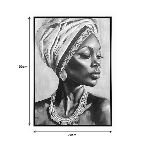 Pictura pe pânza cu rama Zaira, Pânza/Plastic, Multicolor, 70x100 cm