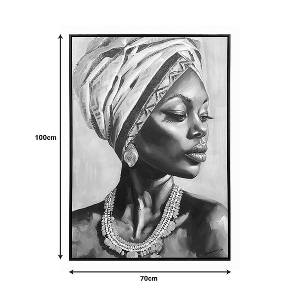 Pictura pe pânza cu rama Zaira, Pânza/Plastic, Multicolor, 70x100 cm