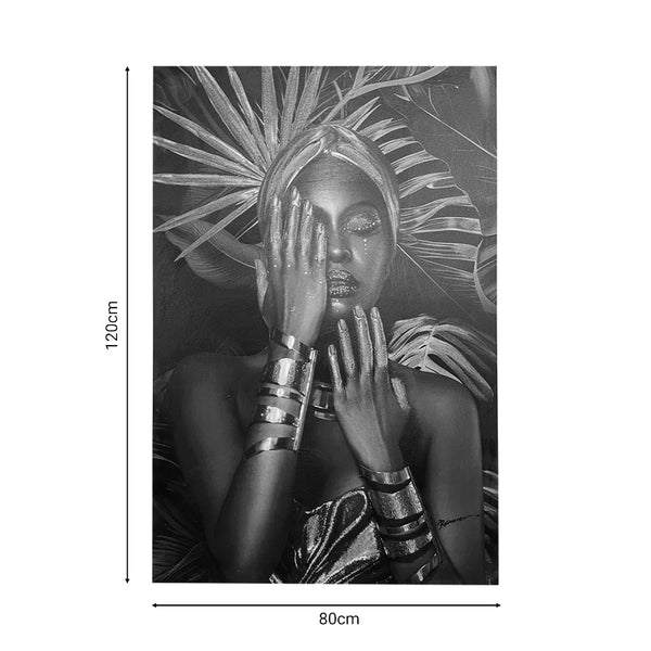 Pictura pe panza Umone, Negru, 80x120 cm