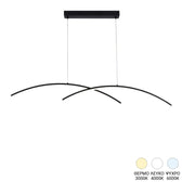lustra Plafoniera cu 2 lumini LED Frenzie, metal, Negru, 70x2x10 cm
