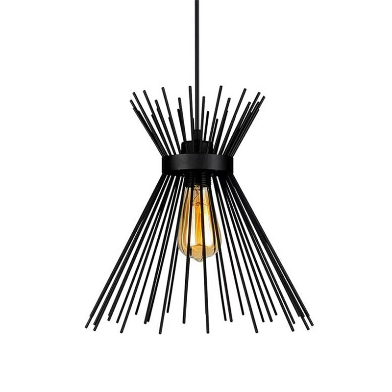 Plafoniera cu design tip lumânare, metal, negru, D25x30 cm