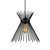 Plafoniera cu design tip lumânare, metal, negru, D25x30 cm