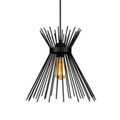 lustra Plafoniera cu design tip lumânare, metal negru, D25x30 cm