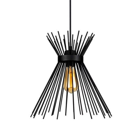 Plafoniera cu design tip lumânare, metal, negru, D25x30 cm
