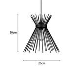 Plafoniera cu design tip lumânare, metal, negru, D25x30 cm