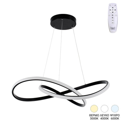 lustra Plafonieră cu LED Artisun, metal negru, 56x100 cm
