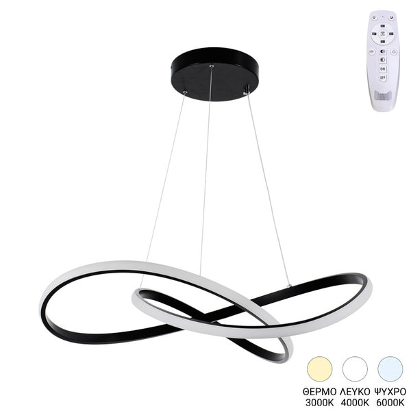 Plafonieră cu LED Artisun, metal, negru, 56x100 cm
