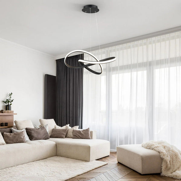 Plafonieră cu LED Artisun, metal, negru, 56x100 cm