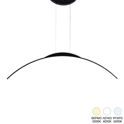 lustra Plafoniera cu LED Ledo, metal, Negru, 120cm