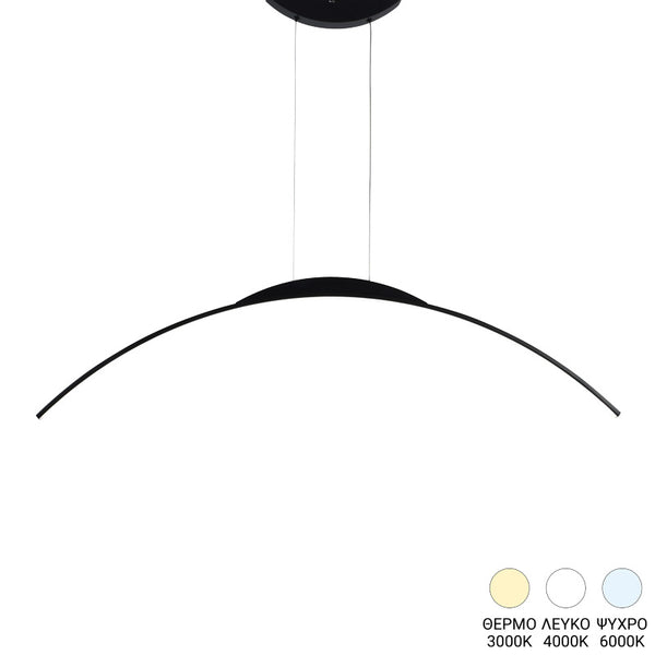 Plafoniera cu LED Ledo, metal, Negru, 120cm, 120x10 cm