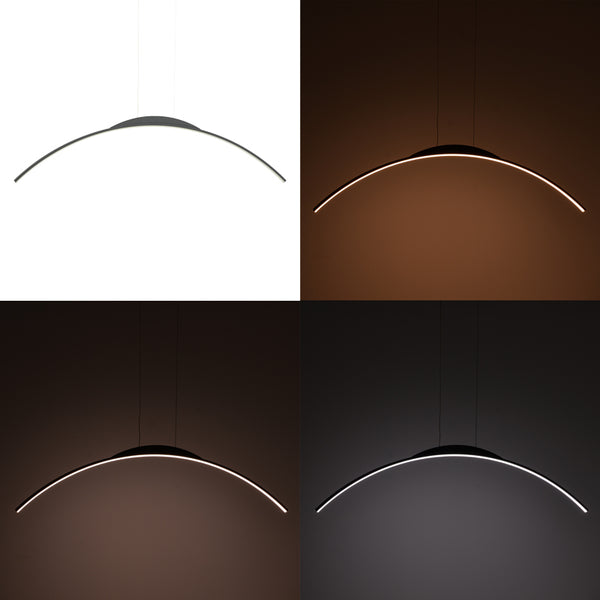 Plafoniera cu LED Ledo, metal, Negru, 120cm, 120x10 cm
