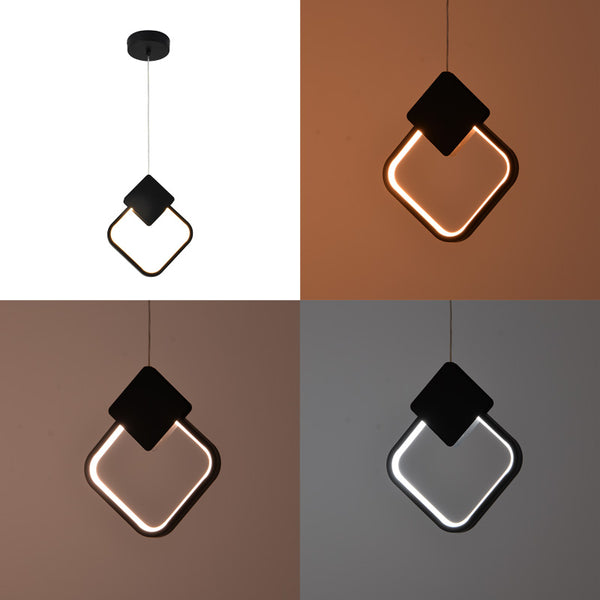 Plafoniera LED cu functie de iluminare Gardio I, metal, Negru, 23x23 cm