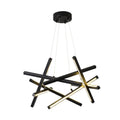 lustra Plafonieră LED cu funcție iluminare, Luminis, Metal, Negru, 85x85x40 cm