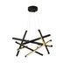lustra Plafonieră LED cu funcție iluminare, Luminis, Metal, Negru, 85x85x40 cm