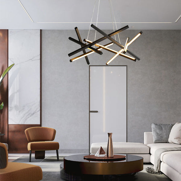 Plafonieră LED cu funcție iluminare, Luminis, Metal, Negru, 85x85x40 cm