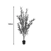 Planta decorativa Arbore de maslin în ghiveci, Verde, sintetic, Înaltime 160cm, imagine suplimentara