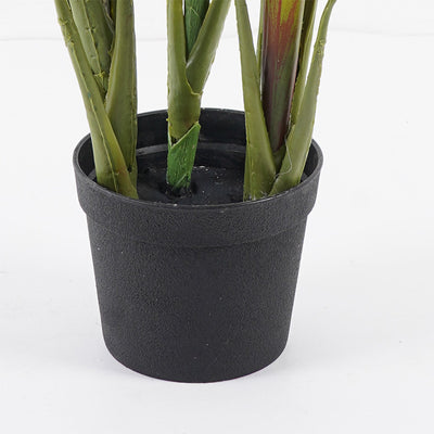 Planta decorativă artificială cu ghiveci, Cycas, Verde, Plastic, 55x80 cm, detaliu produs