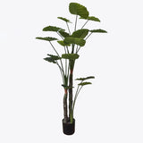 Plantă decorativă artificială cu ghiveci Taro Plant, Plastic/Textil, Verde, 90x180 cm