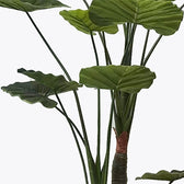 Plantă decorativă artificială cu ghiveci Taro Plant, Plastic/Textil, Verde, 90x180 cm, imagine suplimentara