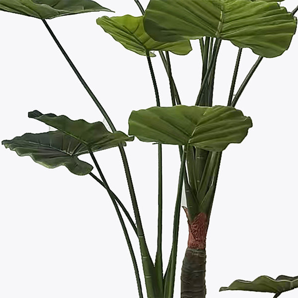 Plantă decorativă artificială cu ghiveci Taro Plant, Plastic/Textil, Verde, 90x180 cm