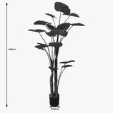 Plantă decorativă artificială cu ghiveci Taro Plant, Plastic/Textil, Verde, 90x180 cm