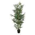 Planta decorativa Bamboo cu ghiveci, verde, H150 cm