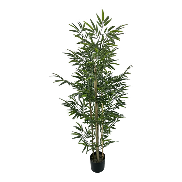 Planta decorativa Bamboo cu ghiveci, verde, H150 cm