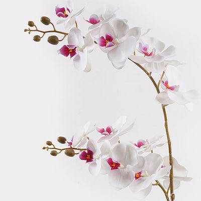Planta decorativă cu floare orhidee White, Plastic, 36x17x65 cm, imagine suplimentara