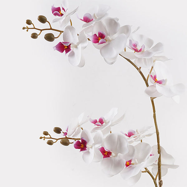 Planta decorativă cu floare orhidee White, Plastic, 36x17x65 cm