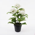 Planta Artificiala Plantă decorativă cu ghiveci Hydrangea, Alb, 35x50 cm