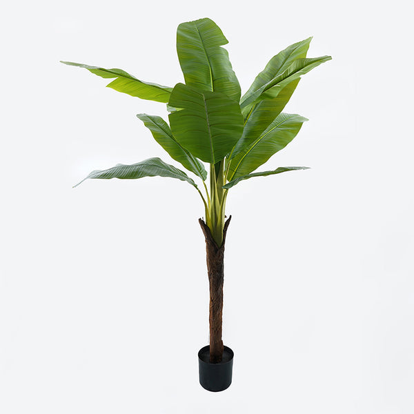 Plantă decorativă cu ghiveci Musa, Plastic, Negru, 105x180 cm