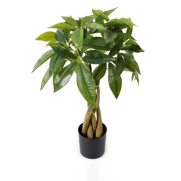 Plantă decorativă cu ghiveci Pachira, Plastic, Verde, 40x60 cm