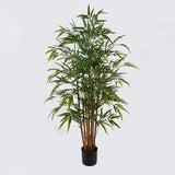 Plantă decorativă cu ghiveci Rhapis Palm, Plastic, Verde, 80x180 cm
