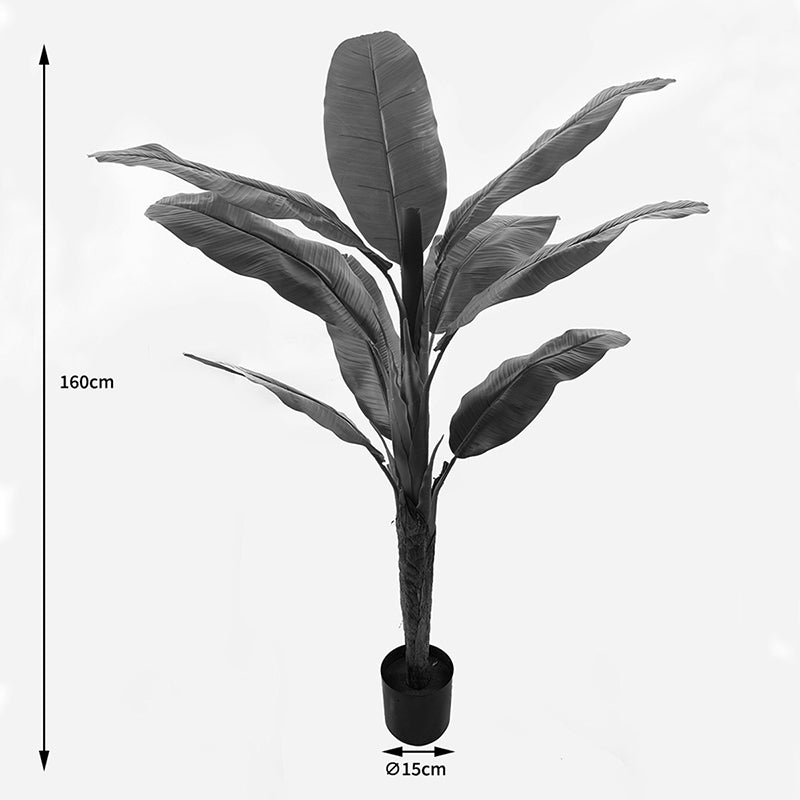 Plantă decorativă în ghiveci Banono, Sintetic, Verde, 95x160 cm