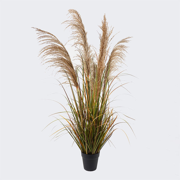 Planta decorativă în ghiveci Bulrush, Plastic, Verde, 65x120 cm