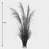 Planta decorativă în ghiveci Bulrush, Plastic, Verde, 65x120 cm