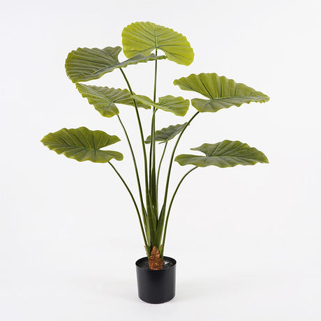 Plantă decorativă în ghiveci cu funcție Alocasia, Plastic, Verde, 90x120 cm