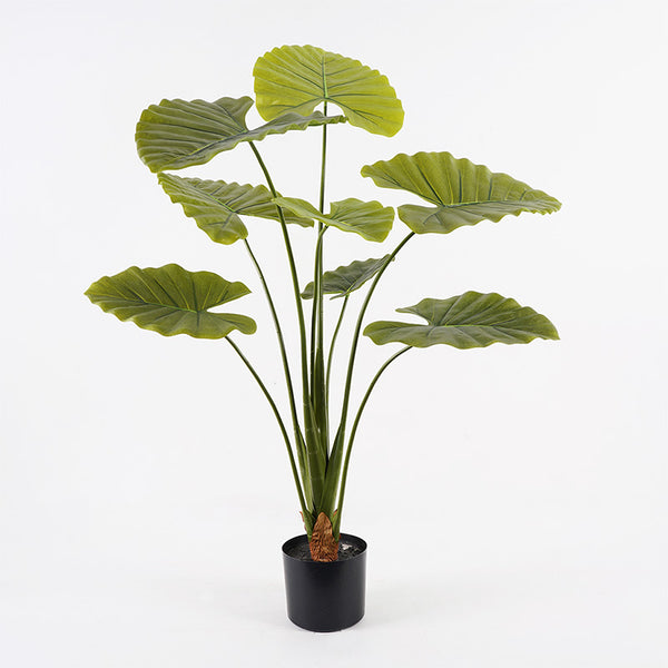 Plantă decorativă în ghiveci cu funcție Alocasia, Plastic, Verde, 90x120 cm