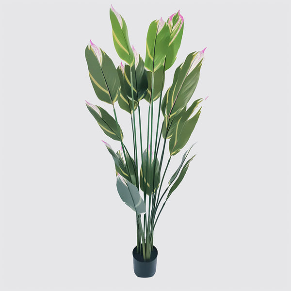 Plantă decorativă în ghiveci cu noroc Lucky, Sintetic, Verde, 80x180 cm