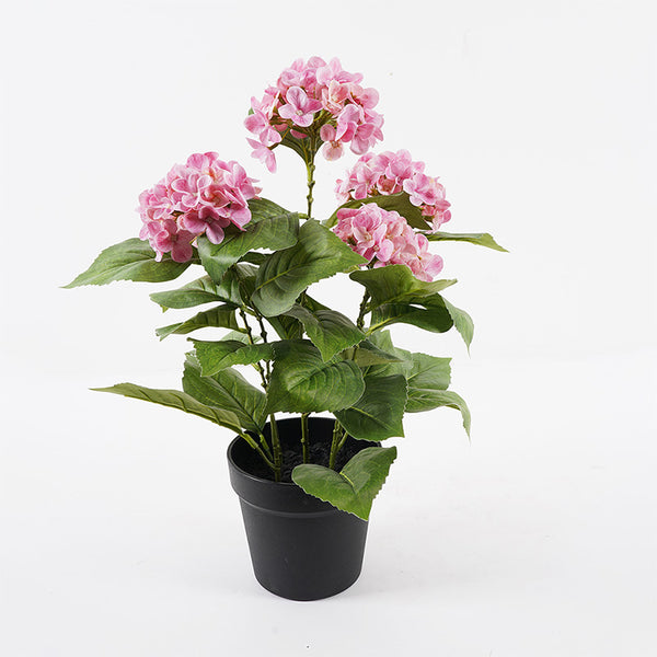 Plantă decorativă în ghiveci Hydrangea, Sintetic, Roz, 35x50 cm