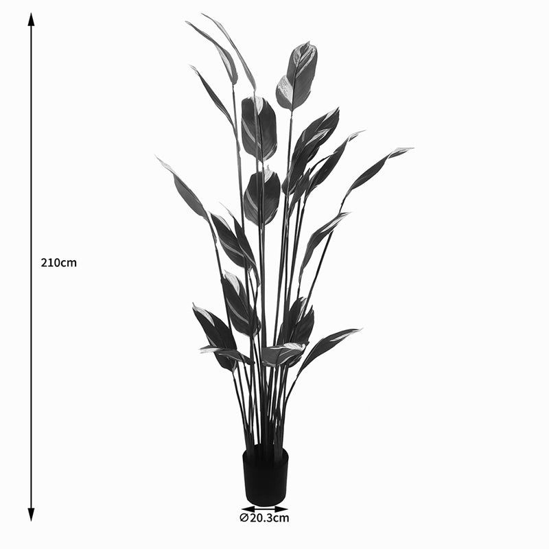 Plantă decorativă în ghiveci Lucky I, sintetic, verde, 80x210 cm