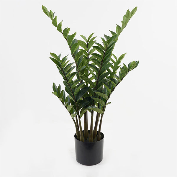 Plantă decorativă în ghiveci Zamia, sintetic, Verde, 52x88 cm